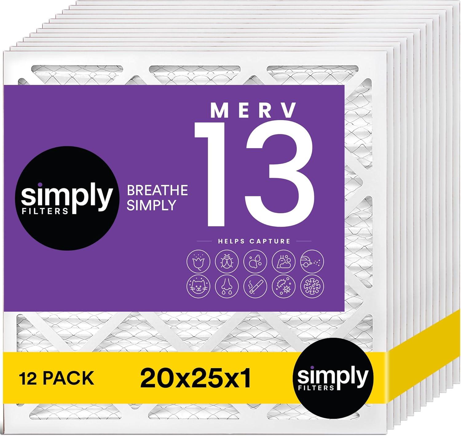 imageSimply 14x30x1 Air Filter Merv 13 MPR 1500 4 Pack For Home AC Furnace ampamp HVAC Actual Size 1375quotx2975quotx075quot DUST Pet ampamp Allergy Control12Pack