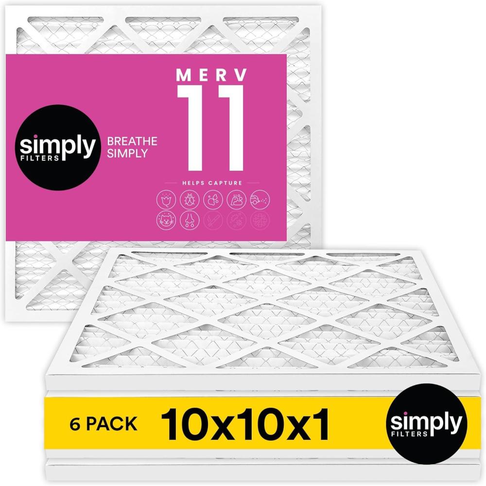 imageSimply 14x20x1 Air Filter Merv 11 MPR 1000 12 Pack For Home AC Furnace ampamp HVAC Actual Size 1375quotx1975quotx075quot DUST Pet ampamp Allergy Control6 Pack