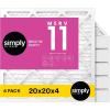 imageSimply 14x20x1 Air Filter Merv 11 MPR 1000 12 Pack For Home AC Furnace ampamp HVAC Actual Size 1375quotx1975quotx075quot DUST Pet ampamp Allergy Control6 Pack
