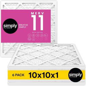 imageSimply 14x20x1 Air Filter Merv 11 MPR 1000 12 Pack For Home AC Furnace ampamp HVAC Actual Size 1375quotx1975quotx075quot DUST Pet ampamp Allergy Control6 Pack
