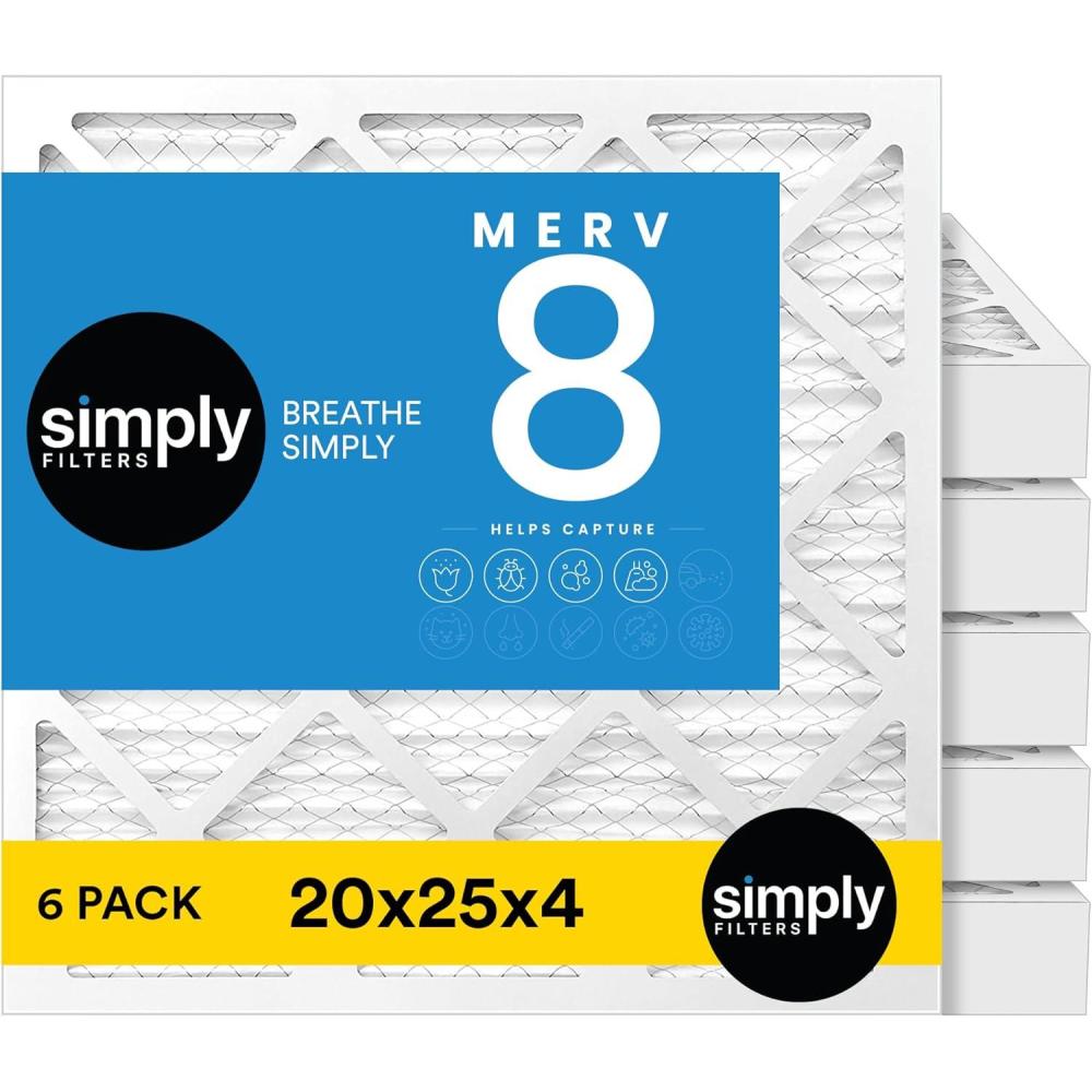 imageSimply 14x30x1 Air Filter Merv 8 MPR 600 6 Pack For Home AC Furnace ampamp HVAC Actual Size 1375quotx2975quotx075quot DUST Pet ampamp Allergy Control20x25x4