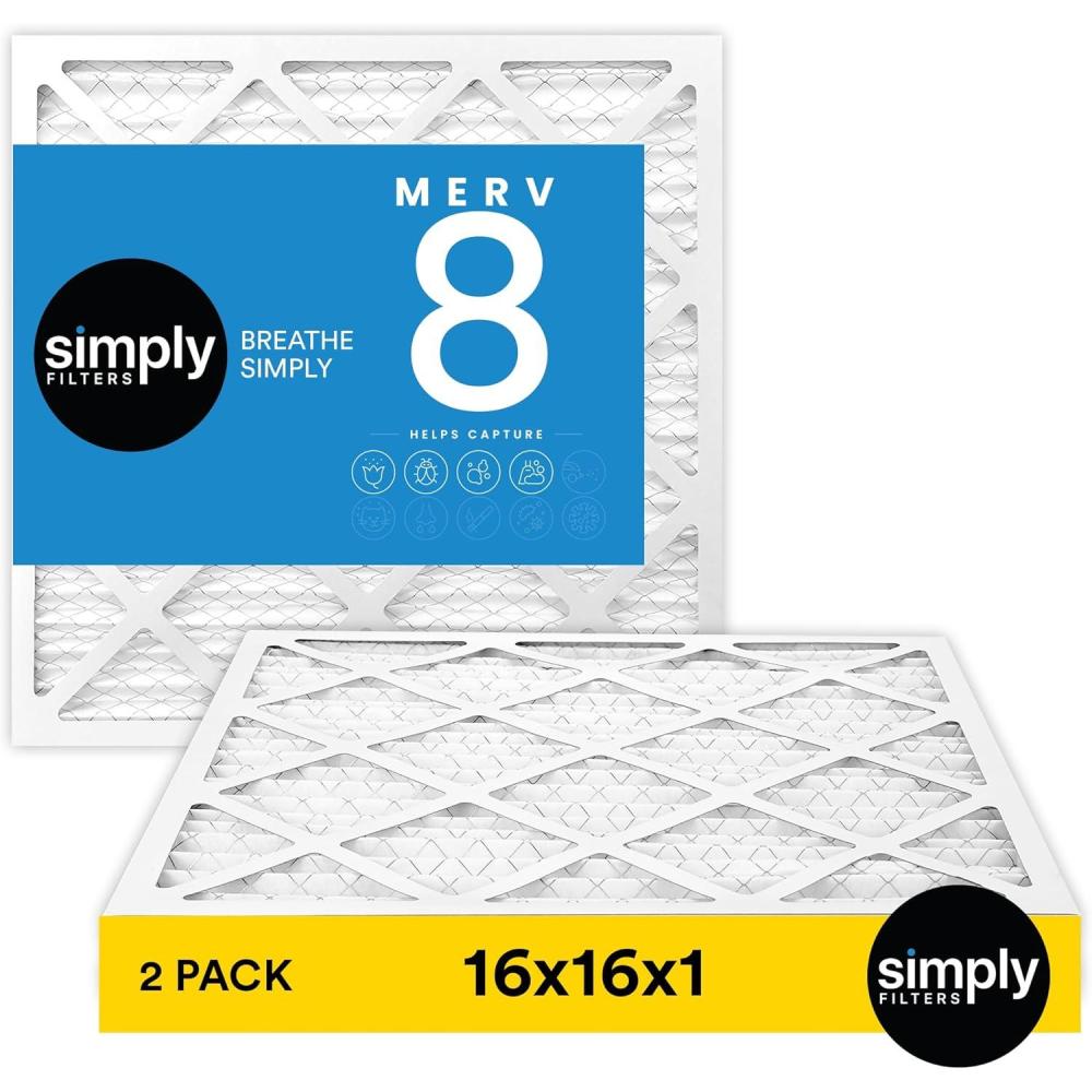 imageSimply 10x30x1 Air Filter Merv 8 MPR 600 3 Pack For Home AC Furnace ampamp HVAC Actual Size 975quotx2975quotx075quot DUST Pet ampamp Allergy Control16x16x12pck
