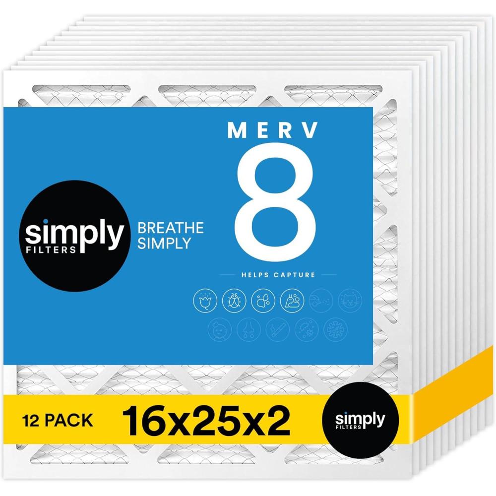 imageSimply 10x30x1 Air Filter Merv 8 MPR 600 3 Pack For Home AC Furnace ampamp HVAC Actual Size 975quotx2975quotx075quot DUST Pet ampamp Allergy Control16x25x2