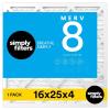 imageSimply 16x25x4 Air Filter MERV 8 MPR 600 1 Pack For Home AC Furnace ampamp HVAC Actual Size 1575quotx2475quotx375quot DUST Pet ampamp Allergy Control