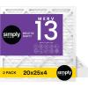 imageSimply 20x25x4 Air Filter MERV 13 MPR 1500 2 Pack Furnace Air Filter for HVAC Actual Size195quotx245quotx363quot DUST Pet ampamp Allergy Control20x25x4