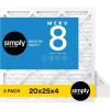 imageSimply 20x25x4 Air Filter MERV 13 MPR 1500 2 Pack Furnace Air Filter for HVAC Actual Size195quotx245quotx363quot DUST Pet ampamp Allergy Control20x25x42pck