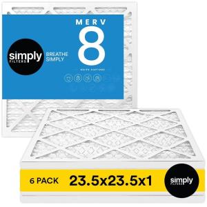 imageSimply Filters 235x235x1 MERV 8 MPR 600 Air Filter 6 Pack  Actual Size 231quotx231quotx075quot HVAC AC Furnace Air Filter