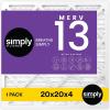 imageSimply 16x25x4 Air Filter MERV 11 MPR 1000 1 Pack For Home AC Furnace ampamp HVAC Actual Size 1575quotx2475quotx375quot DUST Pet ampamp Allergy Control20x20x4