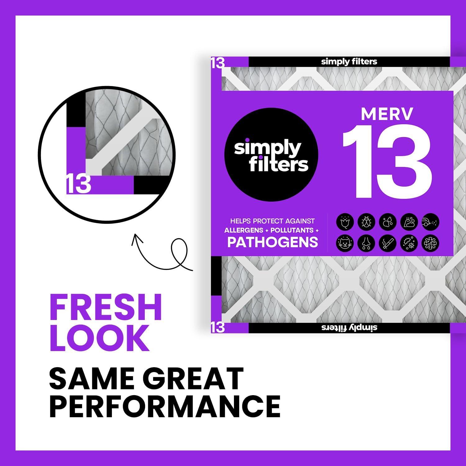 imageSimply 10x20x1 Air Filter MERV 11 MPR 1000 2 Pack Furnace Air Filter for HVAC Actual Size 975quotx1975quotx075quot DUST Pet ampamp Allergy Control10x20x1