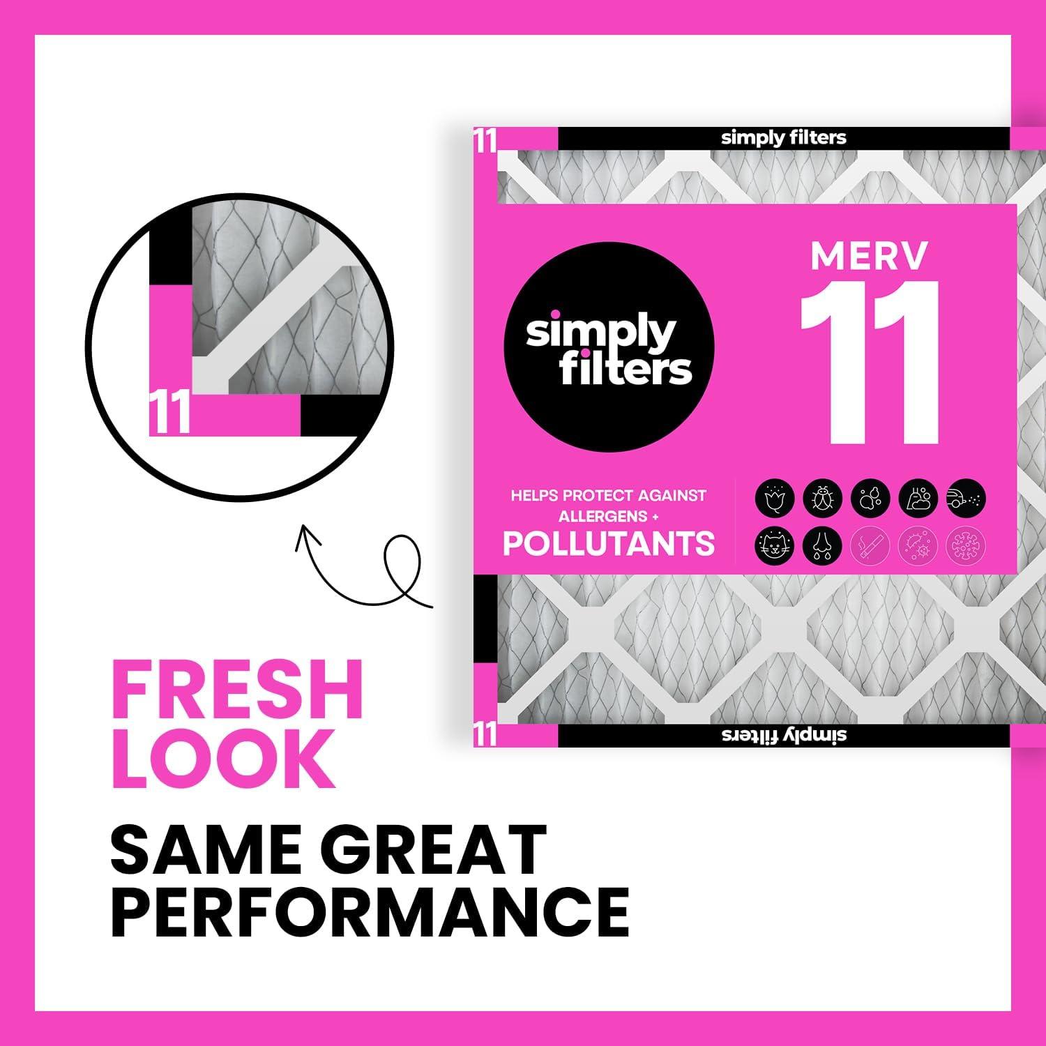 imageSimply 10x20x1 Air Filter MERV 11 MPR 1000 2 Pack Furnace Air Filter for HVAC Actual Size 975quotx1975quotx075quot DUST Pet ampamp Allergy Control10x20x1