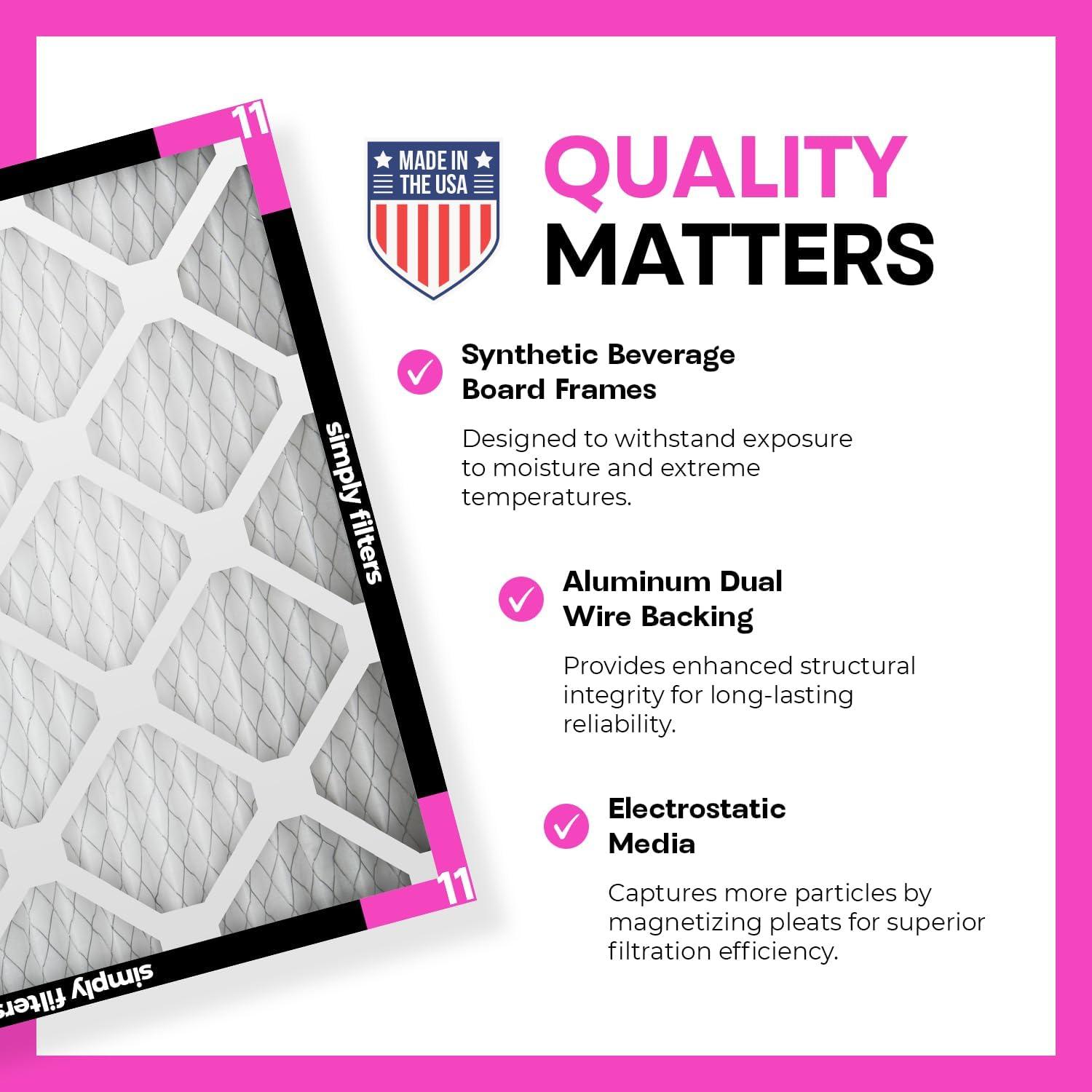 imageSimply 10x20x1 Air Filter MERV 11 MPR 1000 8 Pack Furnace Air Filter for HVAC Actual Size 975quotx1975quotx075quot DUST Pet ampamp Allergy Control10x20x1