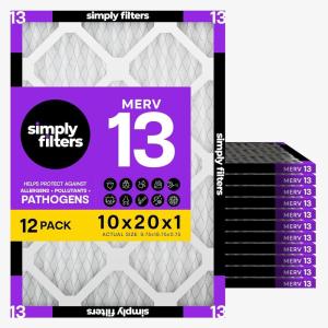 imageSimply 10x20x1 Air Filter MERV 13 MPR 1500 12 Pack Furnace Air Filter for HVAC Actual Size 975quotx1975quotx075quot DUST Pet ampamp Allergy Control10x20x1