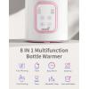 imageBottle Warmer GROWNSY 8in1 Fast Baby Milk Warmer with Timer for Breastmilk or Formula Accurate Temperature Control with Defrost Sterilizing Keep Heat Baby Food Jars FunctionPink
