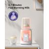 imageBottle Warmer GROWNSY 8in1 Fast Baby Milk Warmer with Timer for Breastmilk or Formula Accurate Temperature Control with Defrost Sterilizing Keep Heat Baby Food Jars FunctionPink