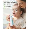 imageGROWNSY Nasal Aspirator for Baby Baby Nose Sucker Pro with 3 Soft Silicone Tips Adjustable Suction Electric Nose Suction for Baby Builtin Music ampamp Light SoothingLight Blue