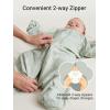imageGROWNSY Transitional Swaddle Sleep Sack 36 Months 100 Cotton Starfish Design Baby Swaddle Sack DualZipper for Easy Diaper Changes Proper Hip Development ampamp Openable Foot Button 1220lbs GreenGreen