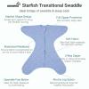 imageGROWNSY Transitional Swaddle Sleep Sack 36 Months 100 Cotton Starfish Design Baby Swaddle Sack DualZipper for Easy Diaper Changes Proper Hip Development ampamp Openable Foot Button 1220lbs GreenBlue