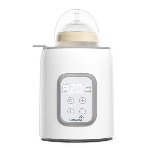 imageBottle Warmer GROWNSY 8in1 Fast Baby Milk Warmer with Timer for Breastmilk or Formula Accurate Temperature Control with Defrost Sterilizing Keep Heat Baby Food Jars FunctionGray