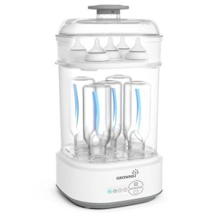 imageGROWNSY Bottle Sterilizer and Dryer Compact Electric Steam Baby Bottle Sterilizer Esterilizador de Biberones Bottle Sanitizer for Baby Bottles Pacifiers Pump PartsGrey