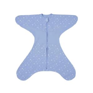 imageGROWNSY Transitional Swaddle Sleep Sack 36 Months 100 Cotton Starfish Design Baby Swaddle Sack DualZipper for Easy Diaper Changes Proper Hip Development ampamp Openable Foot Button 1220lbs GreenBlue
