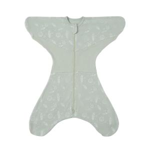 imageGROWNSY Transitional Swaddle Sleep Sack 36 Months 100 Cotton Starfish Design Baby Swaddle Sack DualZipper for Easy Diaper Changes Proper Hip Development ampamp Openable Foot Button 1220lbs GreenGreen
