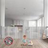 imageExtra Wide Retractable Baby Gate with Cat Door 100quot Wide Reinforced with Fiberglass 33quot Tall  Prevents Babies ampamp Pets from Crawling Under GrayGray