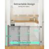 imageExtra Wide Retractable Baby Gate with Cat Door 100quot Wide Reinforced with Fiberglass 33quot Tall  Prevents Babies ampamp Pets from Crawling Under GrayGray