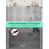 imageExtra Wide Retractable Baby Gate with Cat Door 100quot Wide Reinforced with Fiberglass 33quot Tall  Prevents Babies ampamp Pets from Crawling Under GrayGray