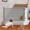 imageExtra Wide Retractable Baby Gate with Cat Door 100quot Wide Reinforced with Fiberglass 33quot Tall  Prevents Babies ampamp Pets from Crawling Under GrayGray