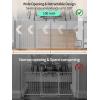 imageExtra Wide Retractable Baby Gate with Cat Door 100quot Wide Reinforced with Fiberglass 33quot Tall  Prevents Babies ampamp Pets from Crawling Under GrayGray