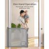 imageExtra Wide Retractable Baby Gate with Cat Door 100quot Wide Reinforced with Fiberglass 33quot Tall  Prevents Babies ampamp Pets from Crawling Under GrayGray