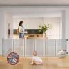 imageExtra Wide Retractable Baby Gate with Cat Door 100quot Wide Reinforced with Fiberglass 33quot Tall  Prevents Babies ampamp Pets from Crawling Under GrayGray