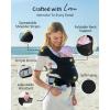 imageGROWNSY Baby Carrier Cozy Baby Wraps Carrier Ergonomic Baby Carrier Newborn to Toddler with Head Support Deep GreyBlack