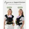 imageGROWNSY Baby Carrier Cozy Baby Wraps Carrier Ergonomic Baby Carrier Newborn to Toddler with Head Support Deep GreyBlack