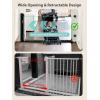 imageGROWNSY Retractable Baby Gate Mesh BabyPetDogCat Gate 33quot Tall Extends to 55quot Wide Extra Wide Child Safety Gate for Doorway Stairs Hallways Kitchen IndoorOutdoorBlackBlack