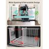 imageGROWNSY Retractable Baby Gate Mesh BabyPetDogCat Gate 33quot Tall Extends to 55quot Wide Extra Wide Child Safety Gate for Doorway Stairs Hallways Kitchen IndoorOutdoorBlackWhite