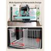 imageGROWNSY Retractable Baby Gate Mesh BabyPetDogCat Gate 33quot Tall Extends to 55quot Wide Extra Wide Child Safety Gate for Doorway Stairs Hallways Kitchen IndoorOutdoorBlackGray