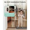 imageMoms ChoiceGROWNSY Baby Gate for Stairs 295quot484quot Pressure Mounted Baby Gate for Top of StairampampDoorway with VShaped Rods AntiTrip Pedal Extra Wide Stairs Dog Gate Easy Install wRed ReminderBrown