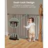 imageMoms ChoiceGROWNSY Baby Gate for Stairs 295quot484quot Pressure Mounted Baby Gate for Top of StairampampDoorway with VShaped Rods AntiTrip Pedal Extra Wide Stairs Dog Gate Easy Install wRed ReminderBrown
