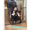 imageMoms ChoiceGROWNSY Baby Gate for Stairs 295quot484quot Pressure Mounted Baby Gate for Top of StairampampDoorway with VShaped Rods AntiTrip Pedal Extra Wide Stairs Dog Gate Easy Install wRed ReminderBrown