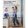 imageMoms ChoiceGROWNSY Baby Gate for Stairs 295quot484quot Pressure Mounted Baby Gate for Top of StairampampDoorway with VShaped Rods AntiTrip Pedal Extra Wide Stairs Dog Gate Easy Install wRed ReminderBrown