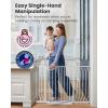 imageMoms ChoiceGROWNSY Baby Gate for Stairs 295quot484quot Pressure Mounted Baby Gate for Top of StairampampDoorway with VShaped Rods AntiTrip Pedal Extra Wide Stairs Dog Gate Easy Install wRed ReminderWhite