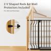 imageMoms ChoiceGROWNSY Baby Gate for Stairs 295quot484quot Pressure Mounted Baby Gate for Top of StairampampDoorway with VShaped Rods AntiTrip Pedal Extra Wide Stairs Dog Gate Easy Install wRed ReminderBlack