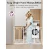 imageMoms ChoiceGROWNSY Baby Gate for Stairs 295quot484quot Pressure Mounted Baby Gate for Top of StairampampDoorway with VShaped Rods AntiTrip Pedal Extra Wide Stairs Dog Gate Easy Install wRed ReminderWhite