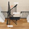 imageMoms ChoiceGROWNSY Baby Gate for Stairs 295quot484quot Pressure Mounted Baby Gate for Top of StairampampDoorway with VShaped Rods AntiTrip Pedal Extra Wide Stairs Dog Gate Easy Install wRed ReminderBlack