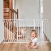 imageMoms ChoiceGROWNSY Baby Gate for Stairs 295quot484quot Pressure Mounted Baby Gate for Top of StairampampDoorway with VShaped Rods AntiTrip Pedal Extra Wide Stairs Dog Gate Easy Install wRed ReminderWhite