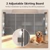 imageRetractable Baby Gates Pet Gate with Cat Door  41quot Tall Extends to 55quot Wide Dog Gate for Stairs Mesh Baby Gate with Door for CatsSmall Dogs Easy Install for Doorways Indoor ampampOutdoorGray