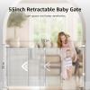 imageRetractable Baby Gates Pet Gate with Cat Door  41quot Tall Extends to 55quot Wide Dog Gate for Stairs Mesh Baby Gate with Door for CatsSmall Dogs Easy Install for Doorways Indoor ampampOutdoorWhite