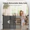 imageRetractable Baby Gates Pet Gate with Cat Door  41quot Tall Extends to 55quot Wide Dog Gate for Stairs Mesh Baby Gate with Door for CatsSmall Dogs Easy Install for Doorways Indoor ampampOutdoorBlack