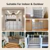 imageRetractable Baby Gates Pet Gate with Cat Door  41quot Tall Extends to 55quot Wide Dog Gate for Stairs Mesh Baby Gate with Door for CatsSmall Dogs Easy Install for Doorways Indoor ampampOutdoorGray